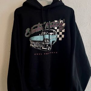 Black “Electric Motors” Oversized Brandy Melville Hoodie